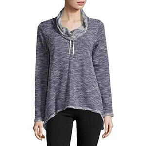 Calvin Klein Womens Asymmetrical Cowlneck Long Sleeve Pullover Top Size XS